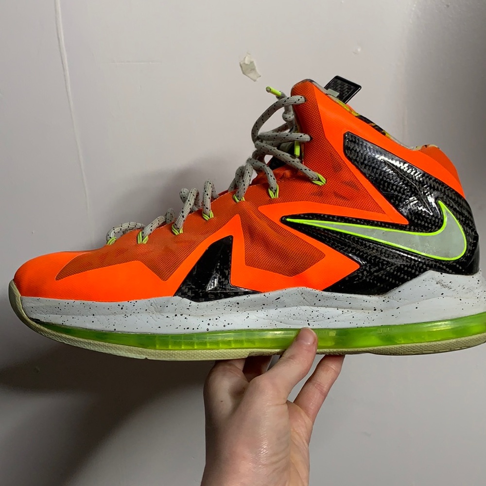 Nike Bright Orange and Black High-Top Sneakers